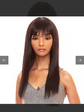 100% Human Hair Wig with Bangs/Black/ NWT/Brazilian Virgin Remy